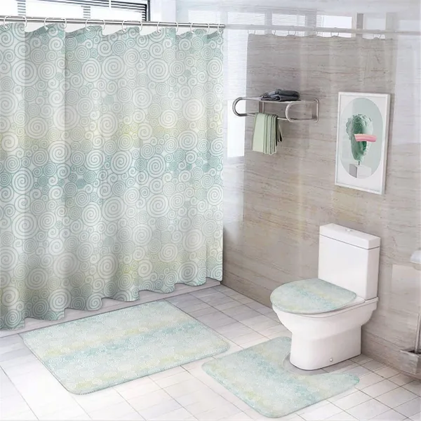Abstract Gradient Swirls on a shower curtain