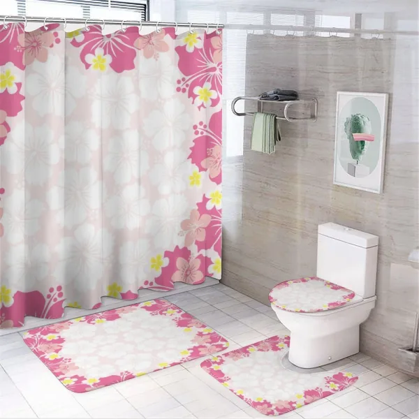 Abstract Hibiscus Nature on a shower curtain