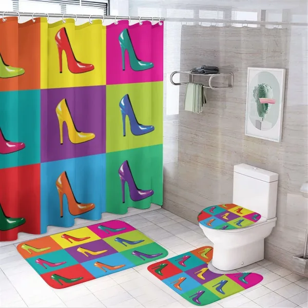 Colorful Shoes Pop Art on a shower curtain