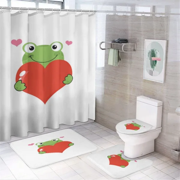 Funny Cartoon Frog on a shower curtain