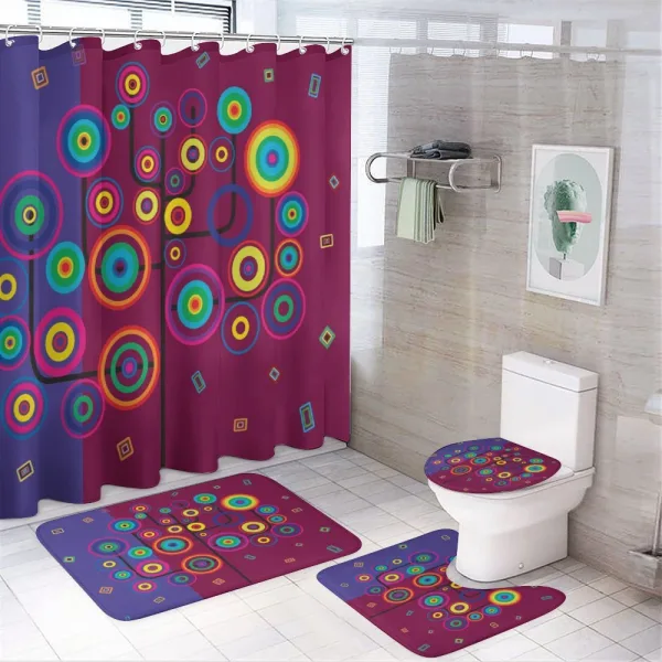 Geometric Tree Branches on a shower curtain