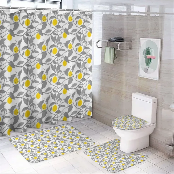 Greyscale Spring Tree Branch on a shower curtain