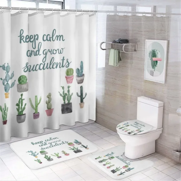 Grow Succulents Plant Pot on a shower curtain