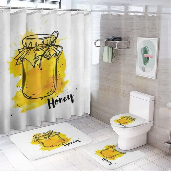 Honey Jar Art on a shower curtain
