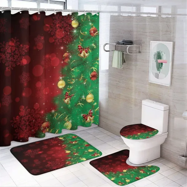 Jingle Bells Trees on a shower curtain