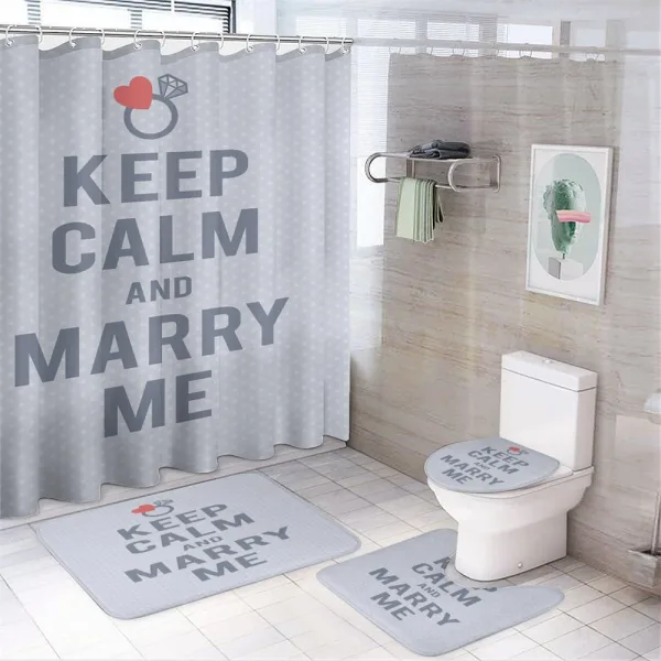 Keep Calm and Marry Me on a shower curtain
