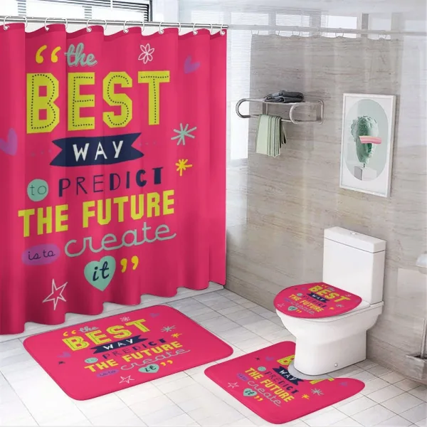 Motivational Typography on a shower curtain