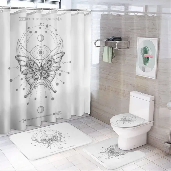 Muted Tones Boho Butterfly on a shower curtain