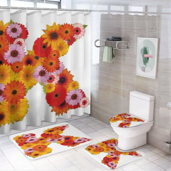 Natural Flower Bouquet on a shower curtain