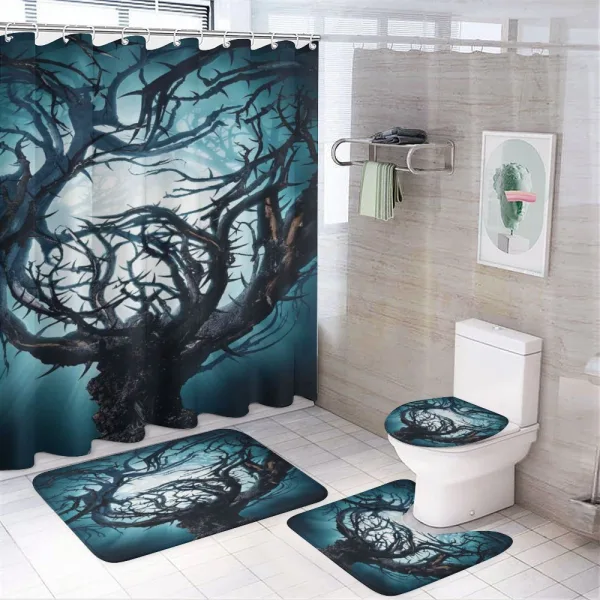 Night Big Mystic Tree on a shower curtain