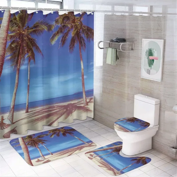Ocean Palms Warm Beach on a shower curtain