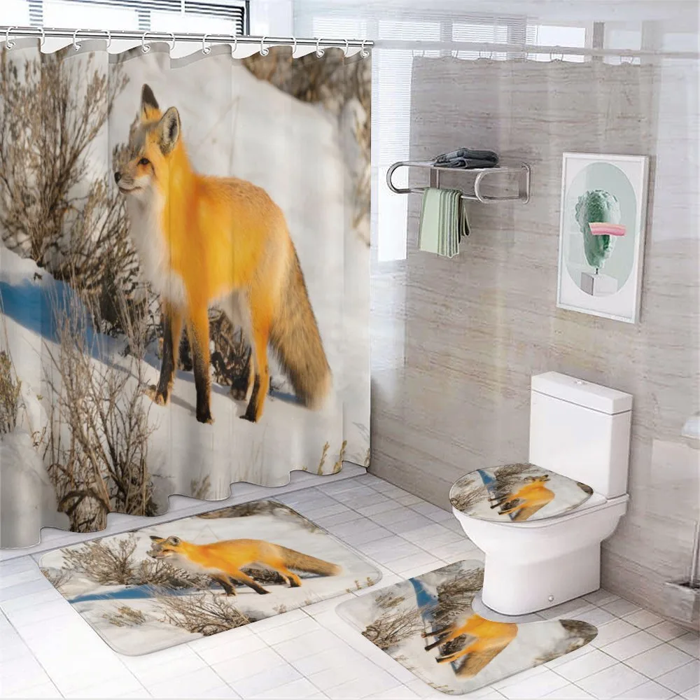 Red Fox in Snowy Nature — Your design