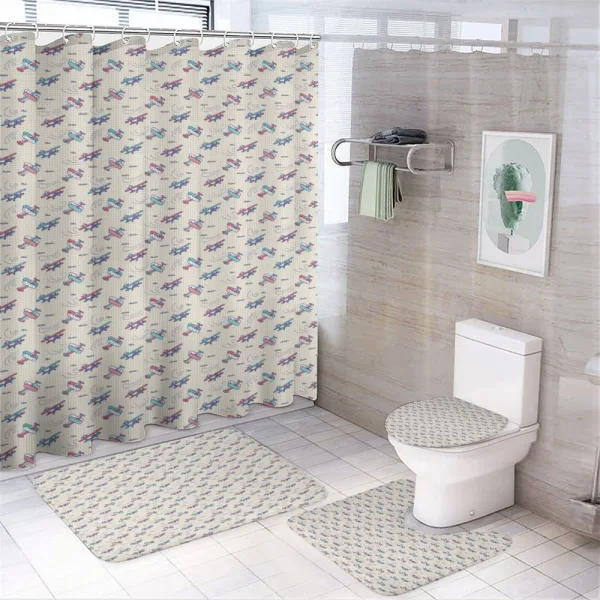 Retro Doodles on a shower curtain
