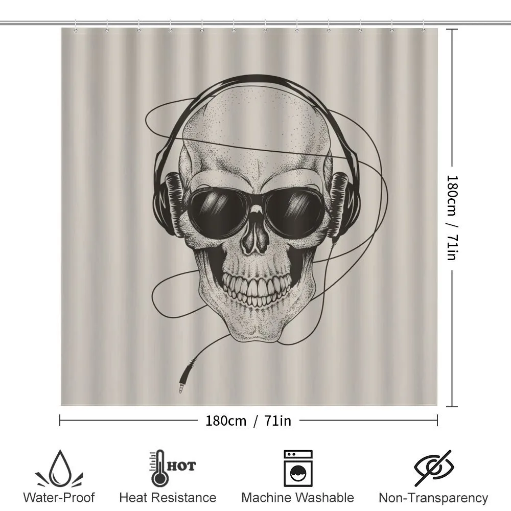 Retro Skull with Headphones — Detail 2