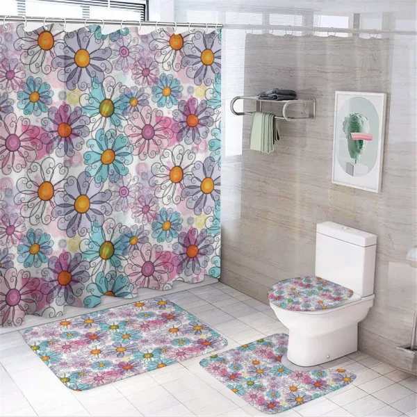 Retro Spring Grunge on a shower curtain