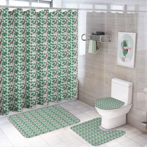 Spotty Animals Leaves on a shower curtain