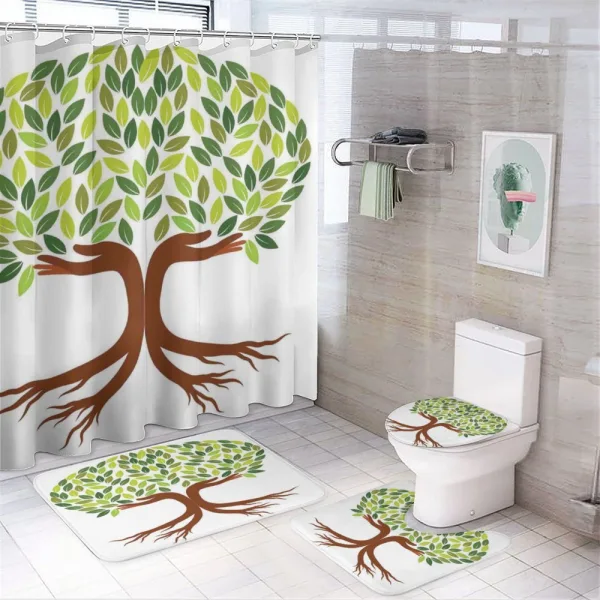 Symbolic Eco Tree on a shower curtain