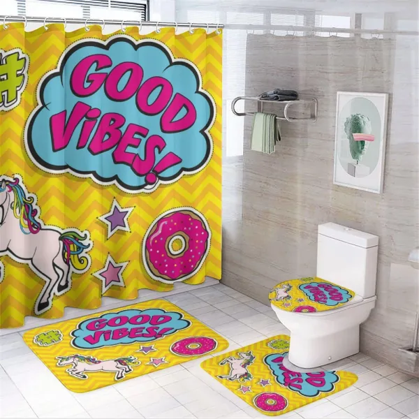 Unicorn Donut Fun on a shower curtain