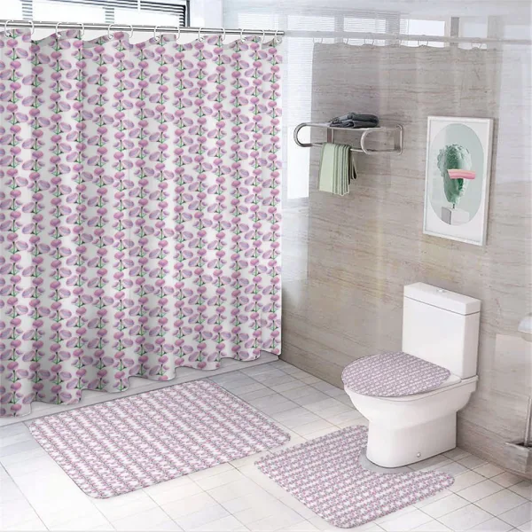 Watercolor Spring Art Flower on a shower curtain