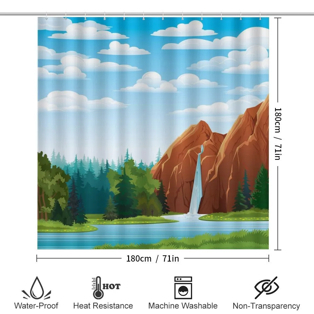 Waterfall Mountain Sky — Detail 2