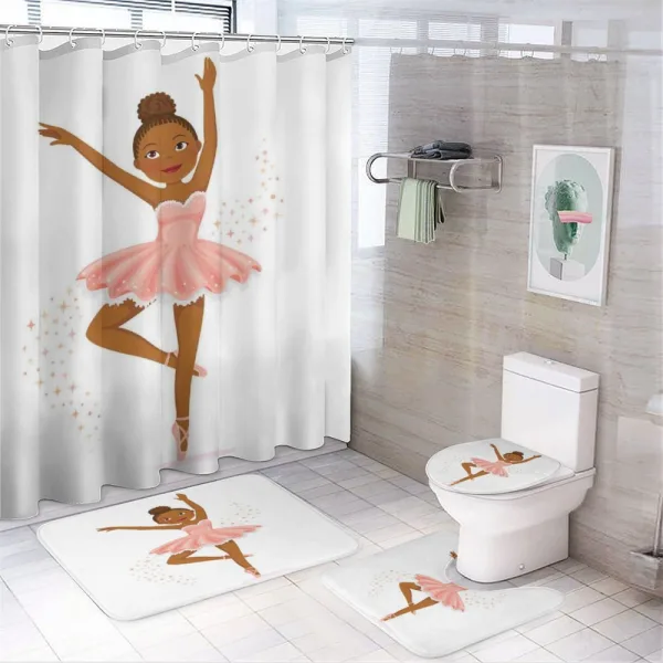 Ballerina Dancing Kids on a shower curtain