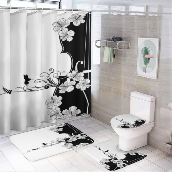 Bird Lily Petals on a shower curtain