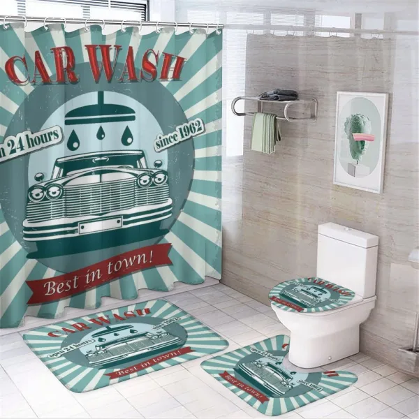 Car Wash Sign Commercial on a shower curtain