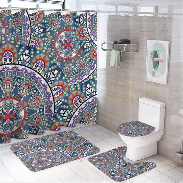 Circular Floral on a shower curtain