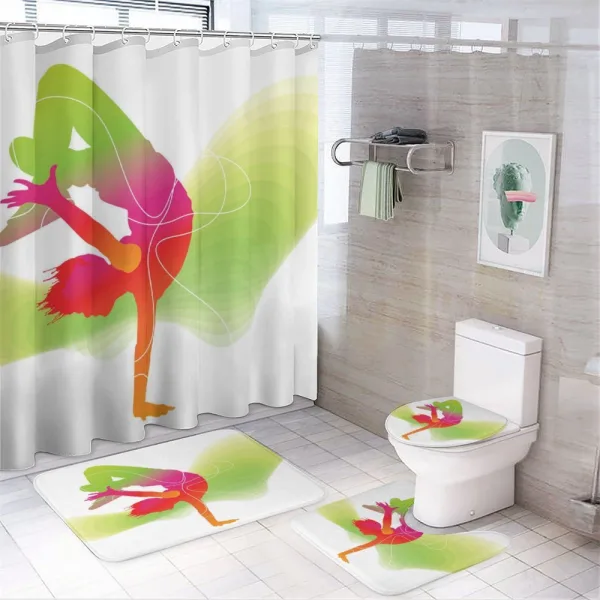 Colorful Sporty Theme on a shower curtain