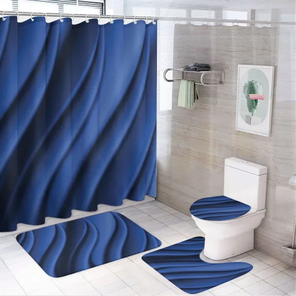 Digital Ocean Waves on a shower curtain