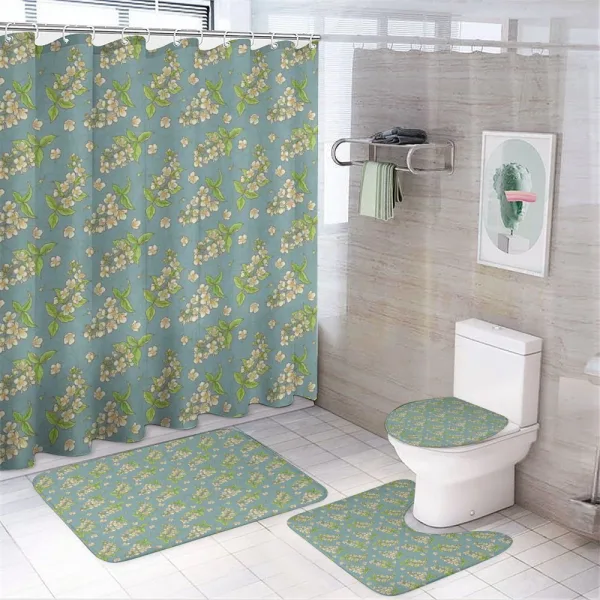 Exotic Oriental Plants on a shower curtain