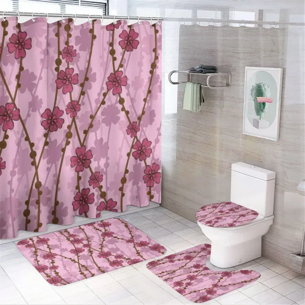 Flora Curly Branches on a shower curtain