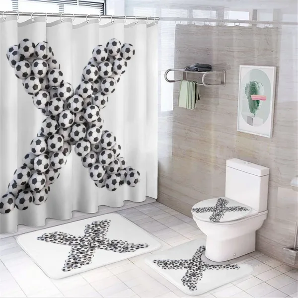 Football Alphabet on a shower curtain