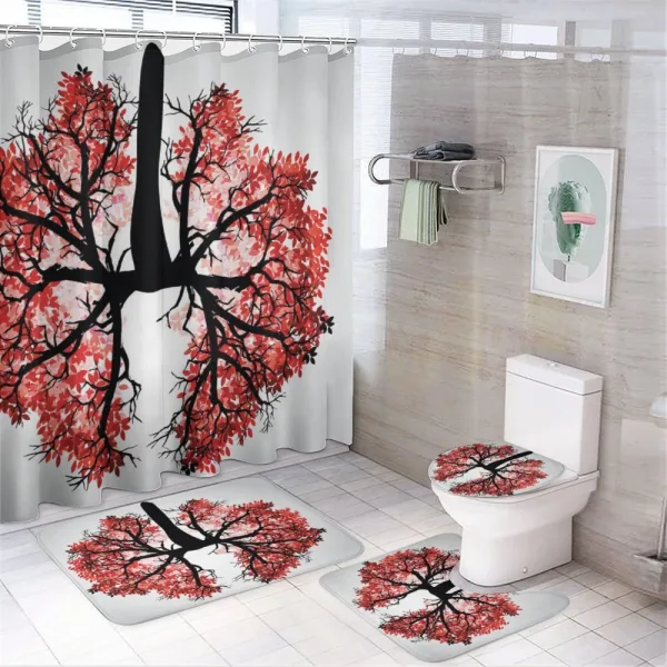 Human Lung Floral Healthy on a shower curtain
