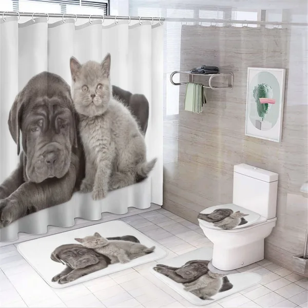 Lazy Neapolitan Mastiff on a shower curtain