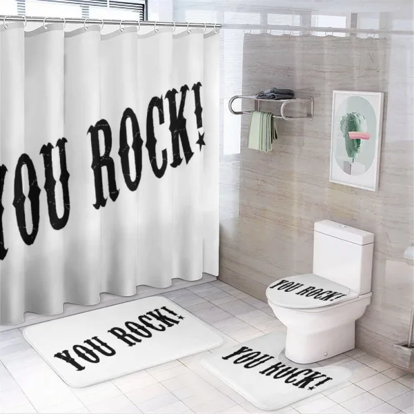Motivational Stamp Look on a shower curtain