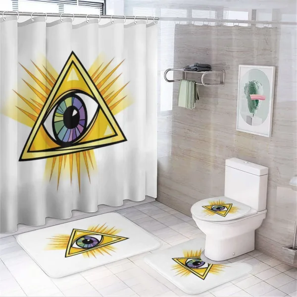 Mystical Triangle Wisdom on a shower curtain