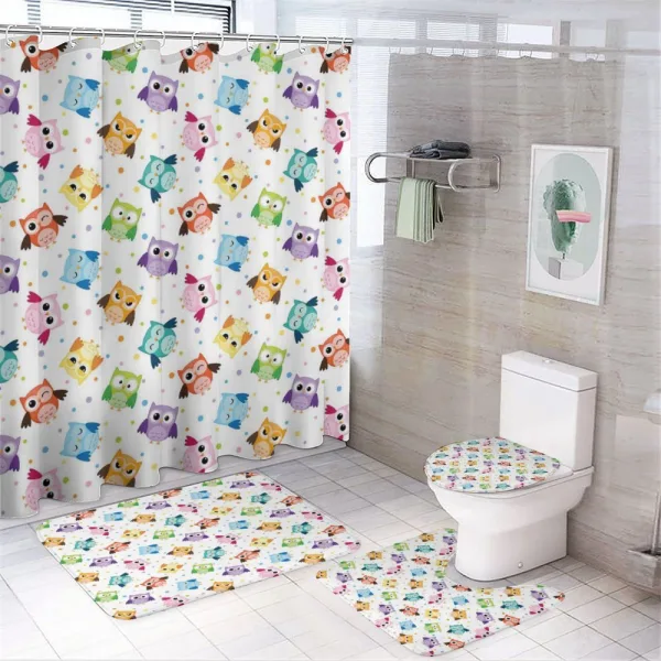 Owls Face Expressions on a shower curtain