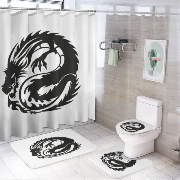 Serpent Belch Flames on a shower curtain