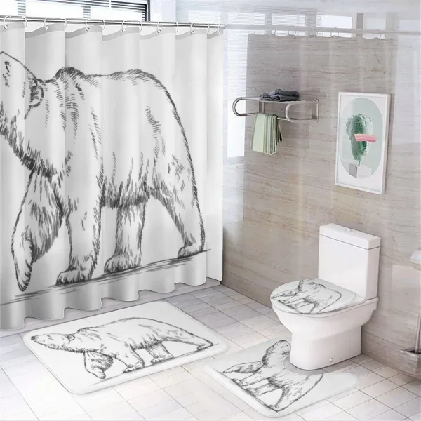 Sketch Nordic Animal on a shower curtain