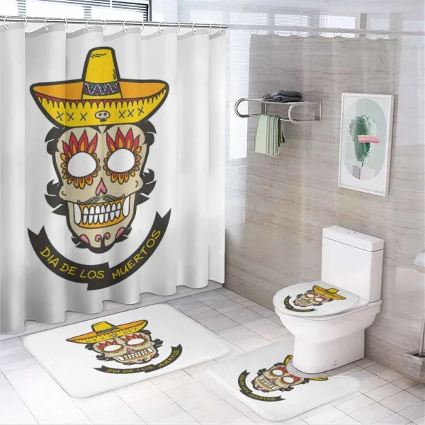 Skull with Sombrero on a shower curtain