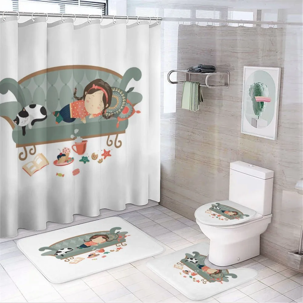 Sleeping Girl with Cat — Your design