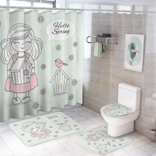 Spring Welcoming on a shower curtain