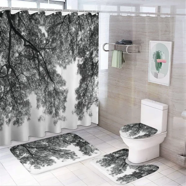 Tree Branches and Leaves on a shower curtain