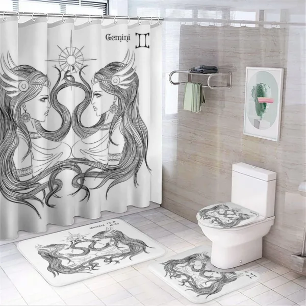 Twin Girls Art on a shower curtain