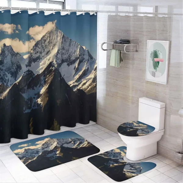 View of Alps Mountain on a shower curtain