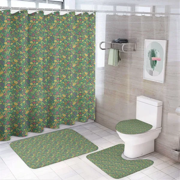 Vintage Foliage Elements on a shower curtain