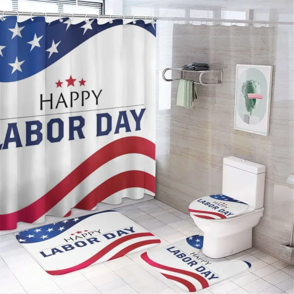 Waving Flag on a shower curtain