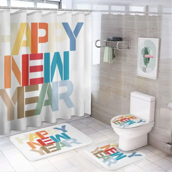 Big Bold Lettering on a shower curtain
