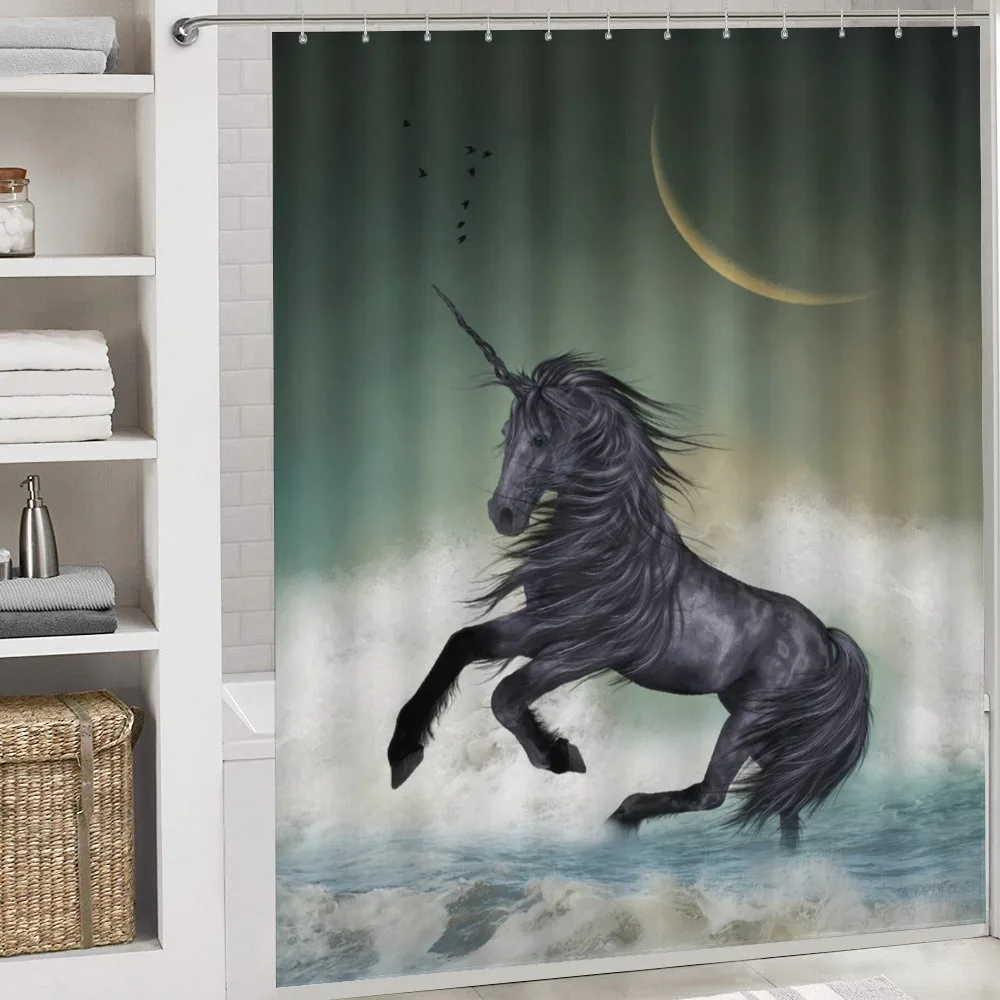 Black Unicorn in Ocean — Detail 4